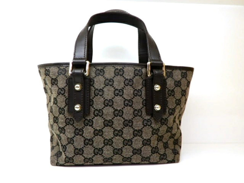 Gucci Handbag Canvas x Calfskin Brown